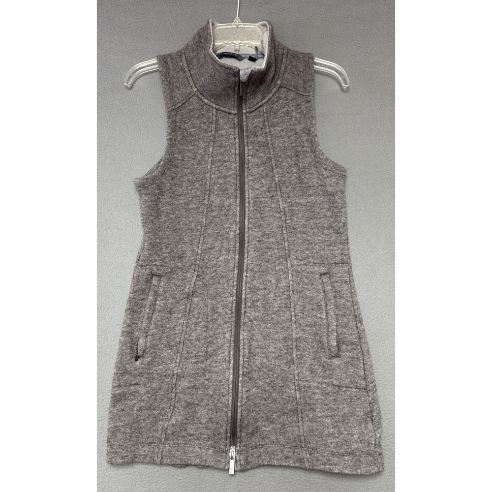 Toad & Co Arriva Long Travel Vest M Brown Wool Blend Boho Granola Outdoor Sz S